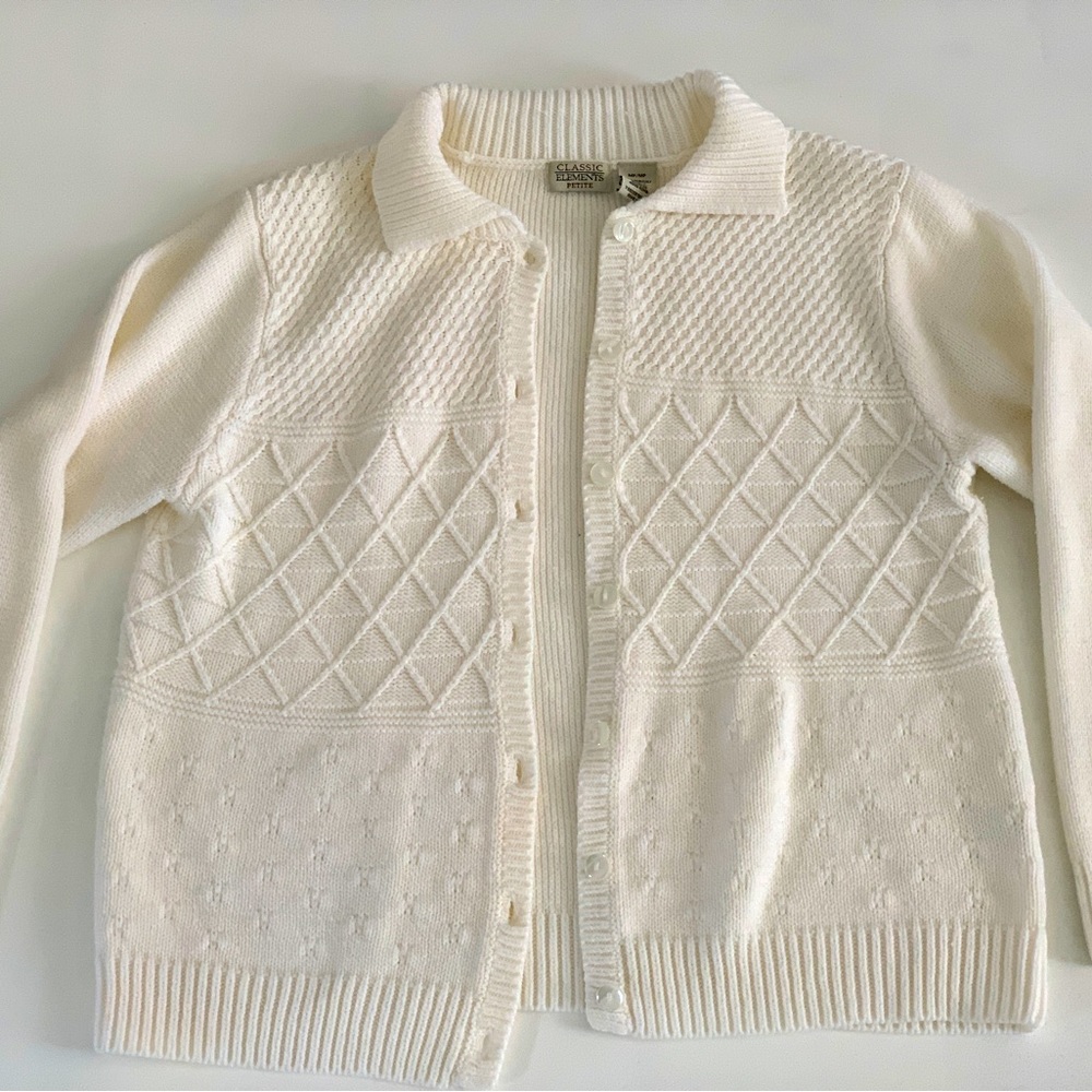 White Cardigan Sweater